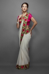 zl-sa-0007-floral print style sari
