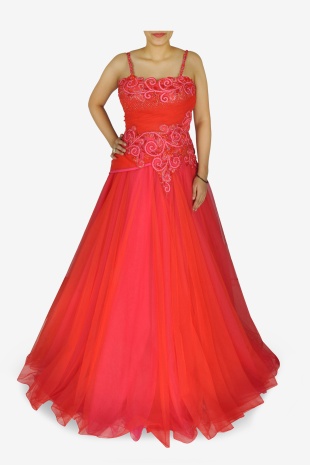 Red Flair gown